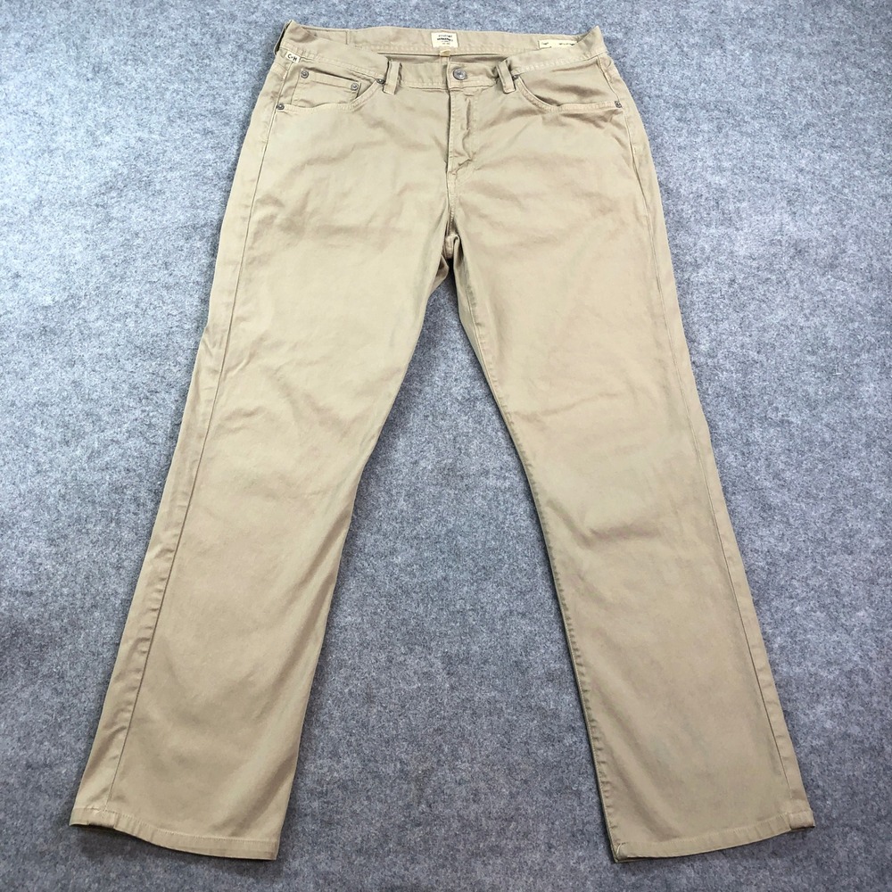 Citizens of Humanity Mens Chino Pants 34x30 Khaki Tan Gage Classic Straight